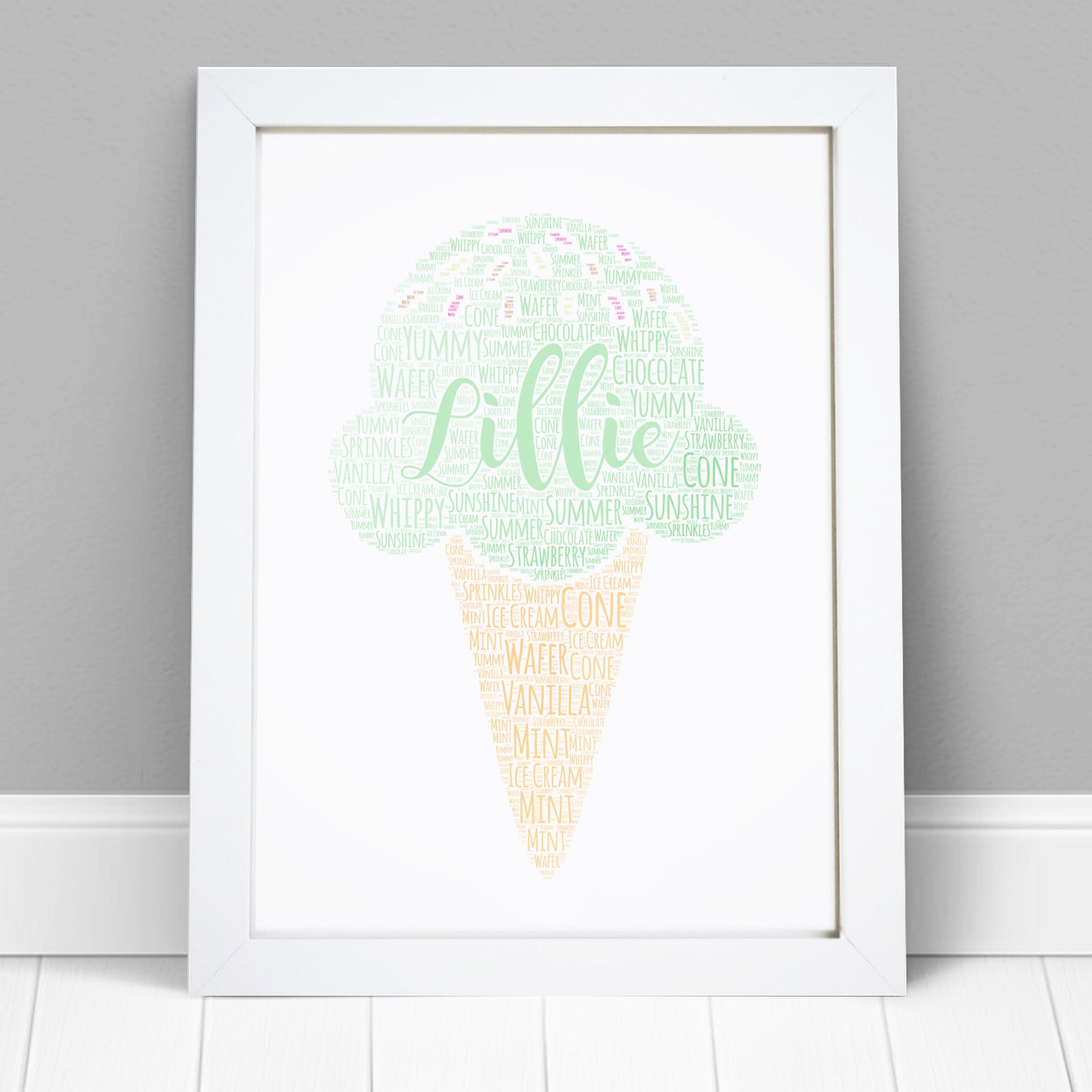 Personalised Ice Cream Print Word Art Print