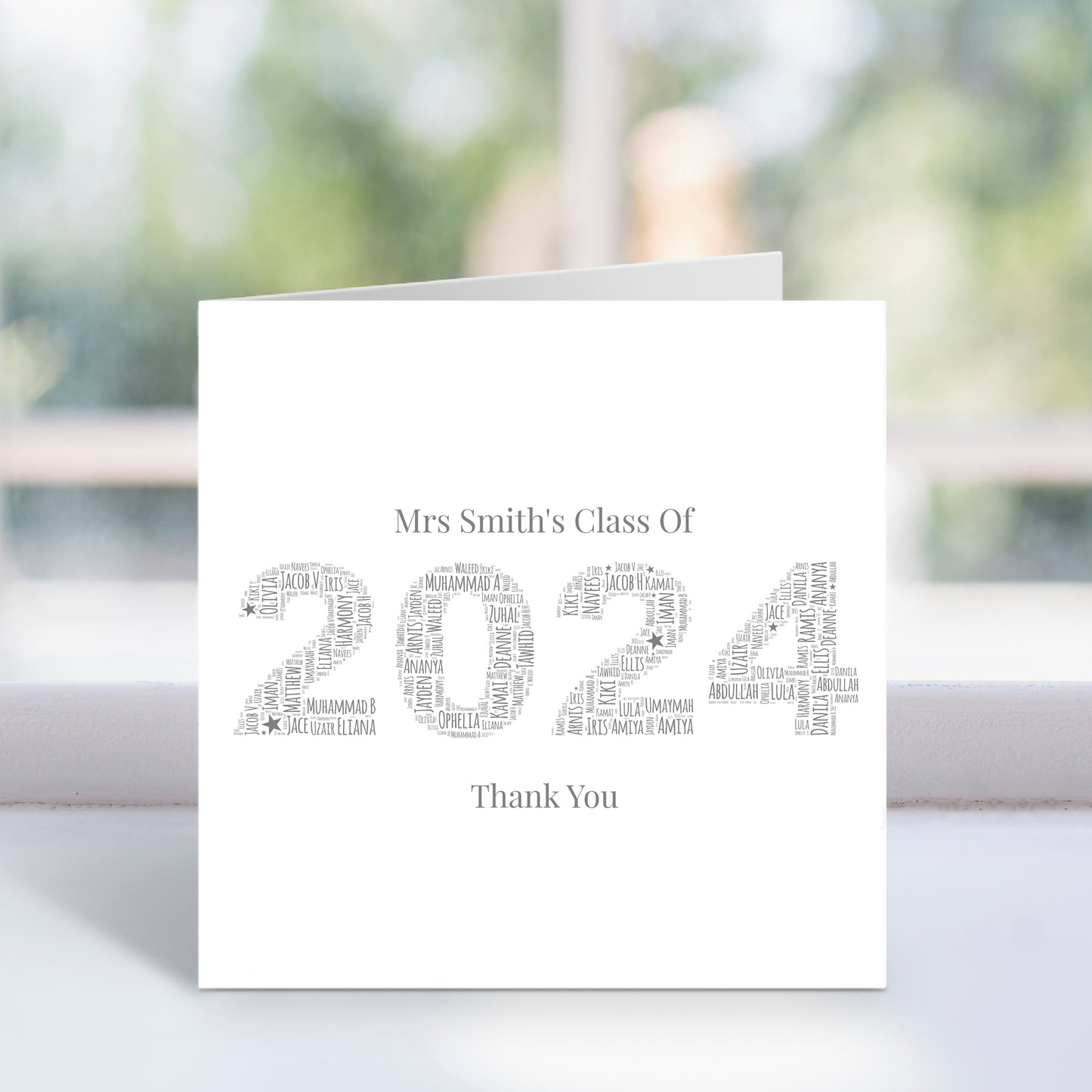 Personalised Best Teacher 2024 Word Art Card