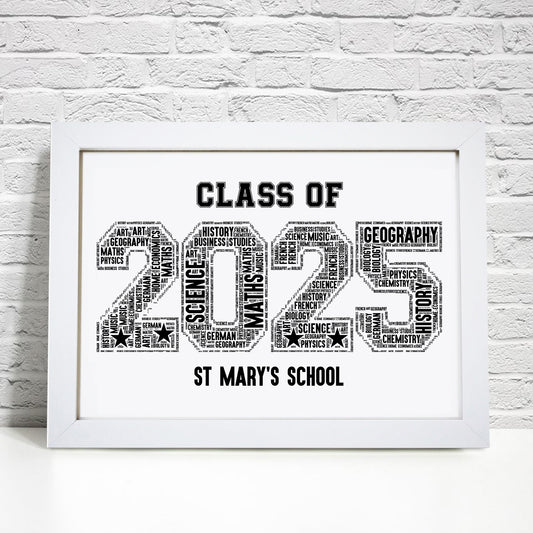 Personalised Class Of 2025 Word Art Print