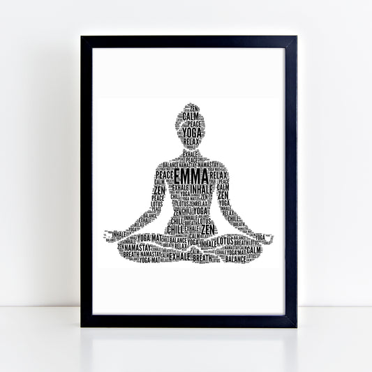 Personalised Yoga Pose Word Art Print