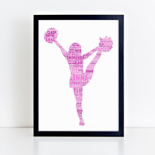 Personalised Cheerleader Word Art Print