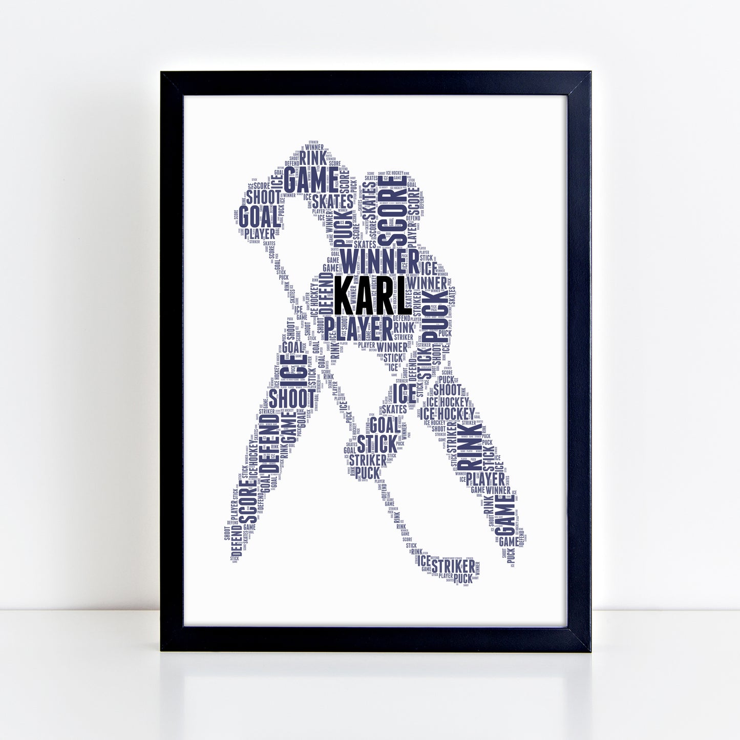Personalised Ice Hockey Player Word Art Print