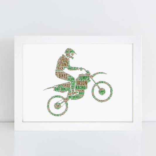 Personalised Motocross Rider Word Art Print