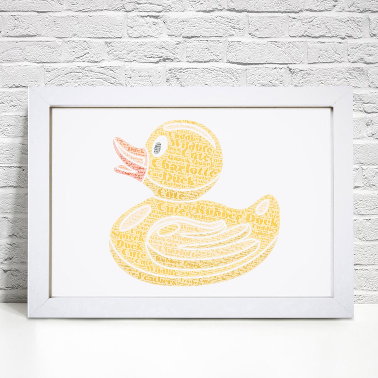 Personalised Rubber Duck Word Art Print