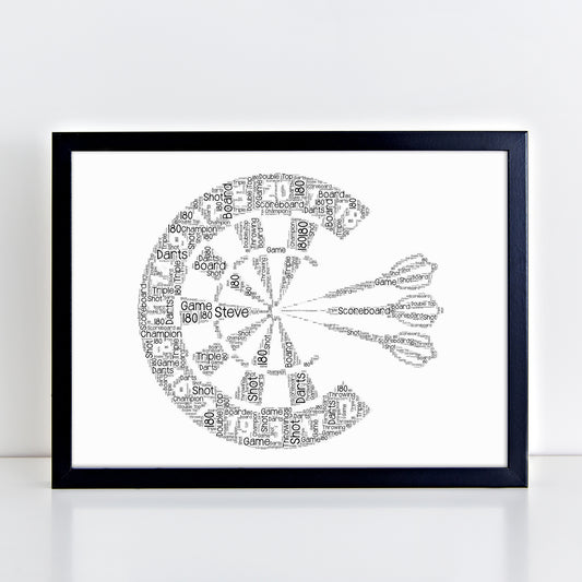 Personalised Dartboard Word Art Print