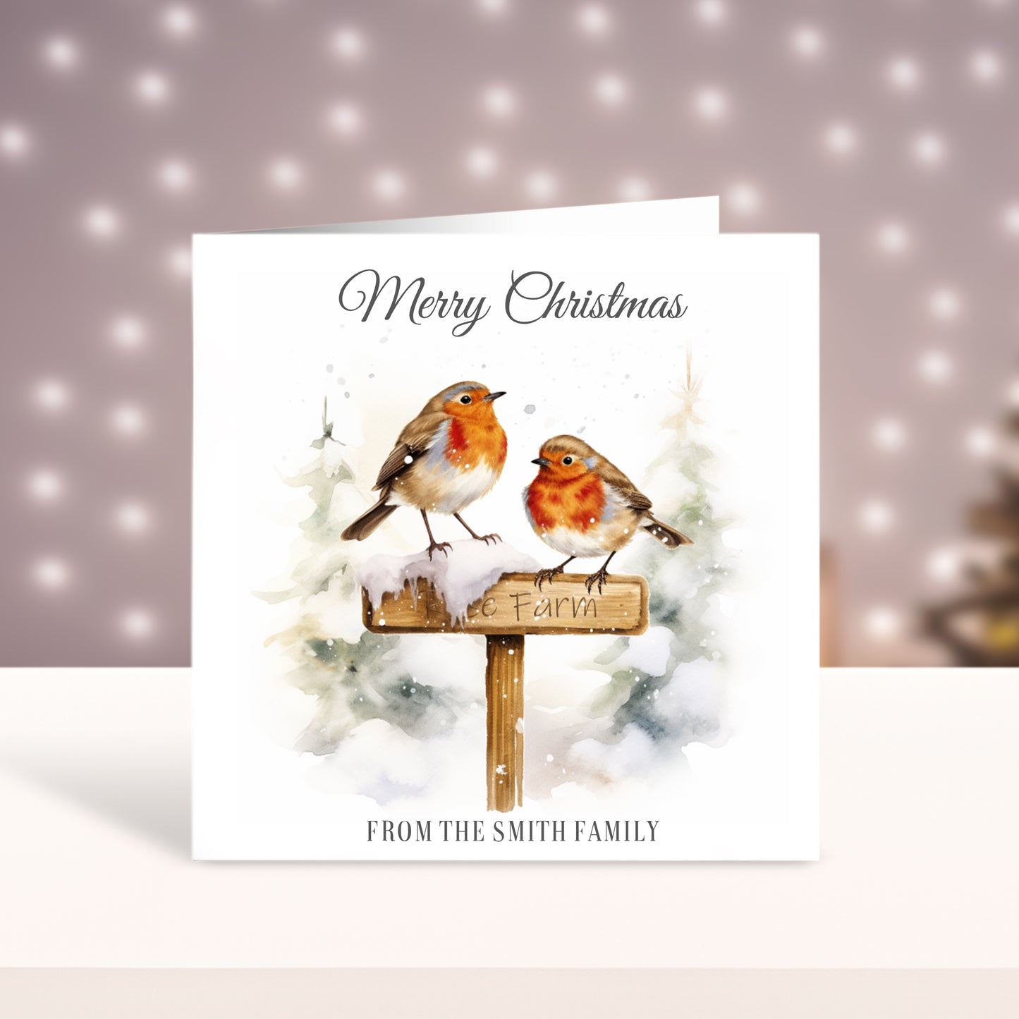 Multi Pack of Watercolour Robin in the Snow Christmas Cards