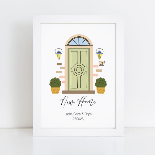 Personalised New Home Front Door Print