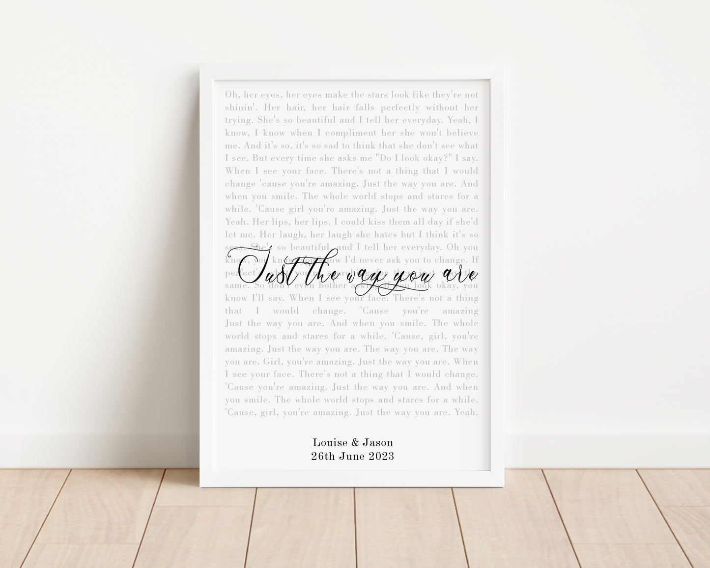 Personalised Our Song Lyrics Print