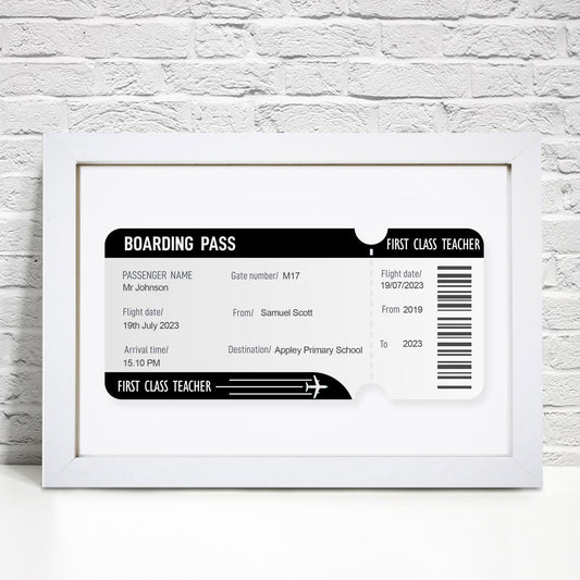 Personalised Boarding Pass Print - Teacher Gift