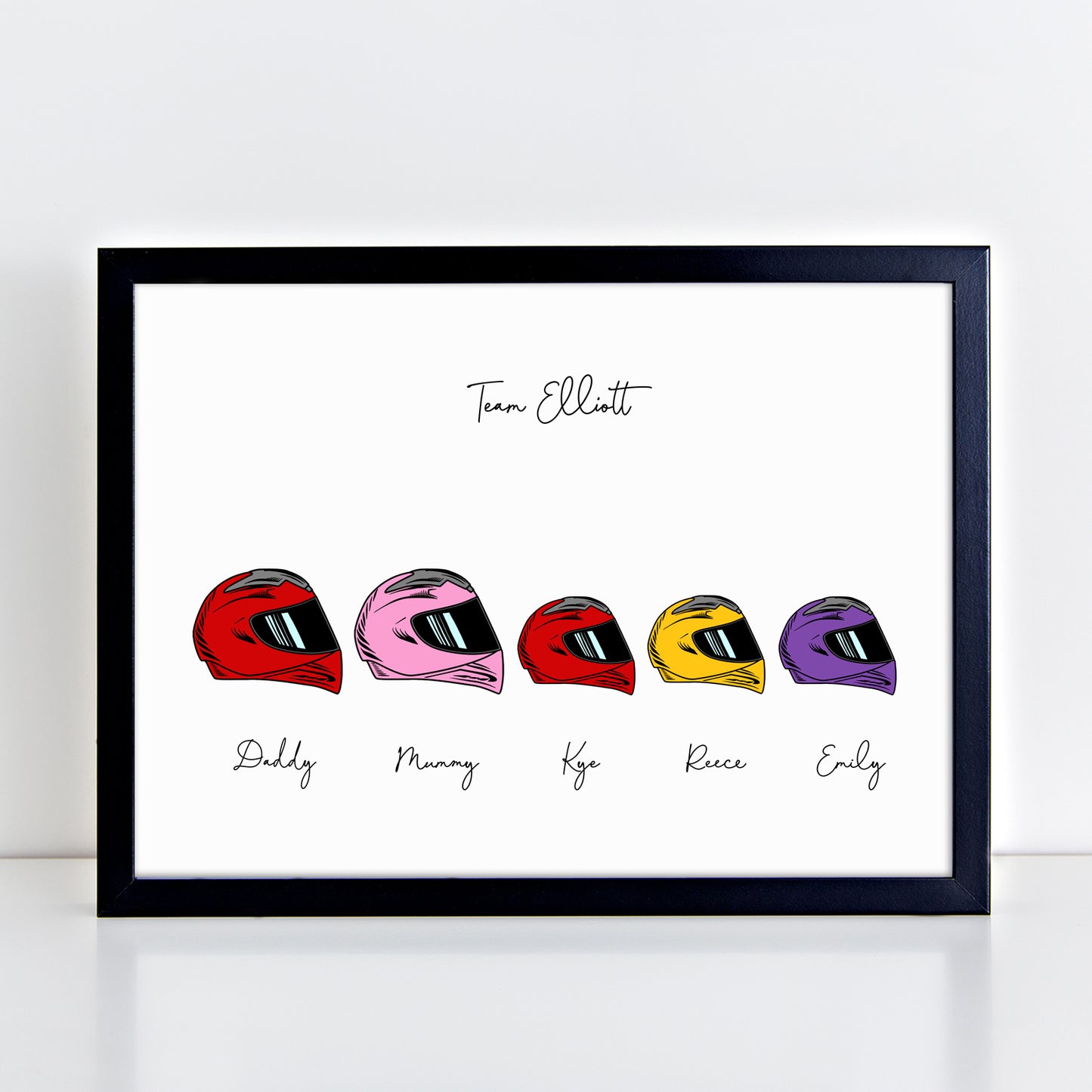 Personalised Family Biker Crash Helmet Print