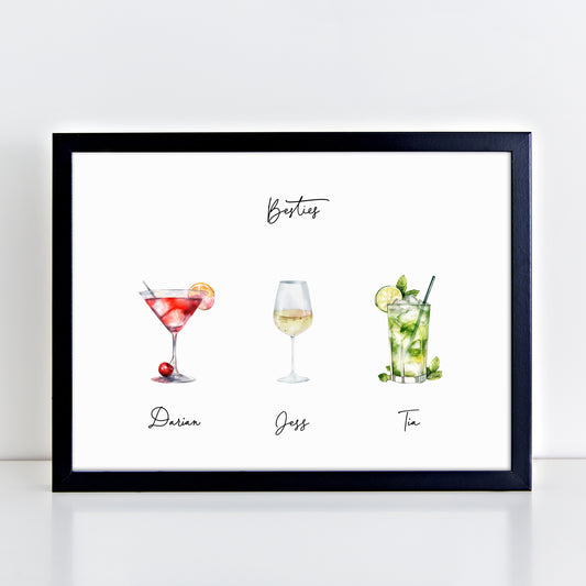 Personalised Family Drinks Print