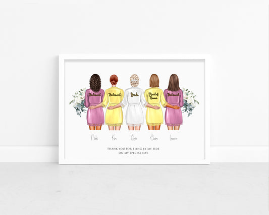 Personalised Bridal Party Group Print