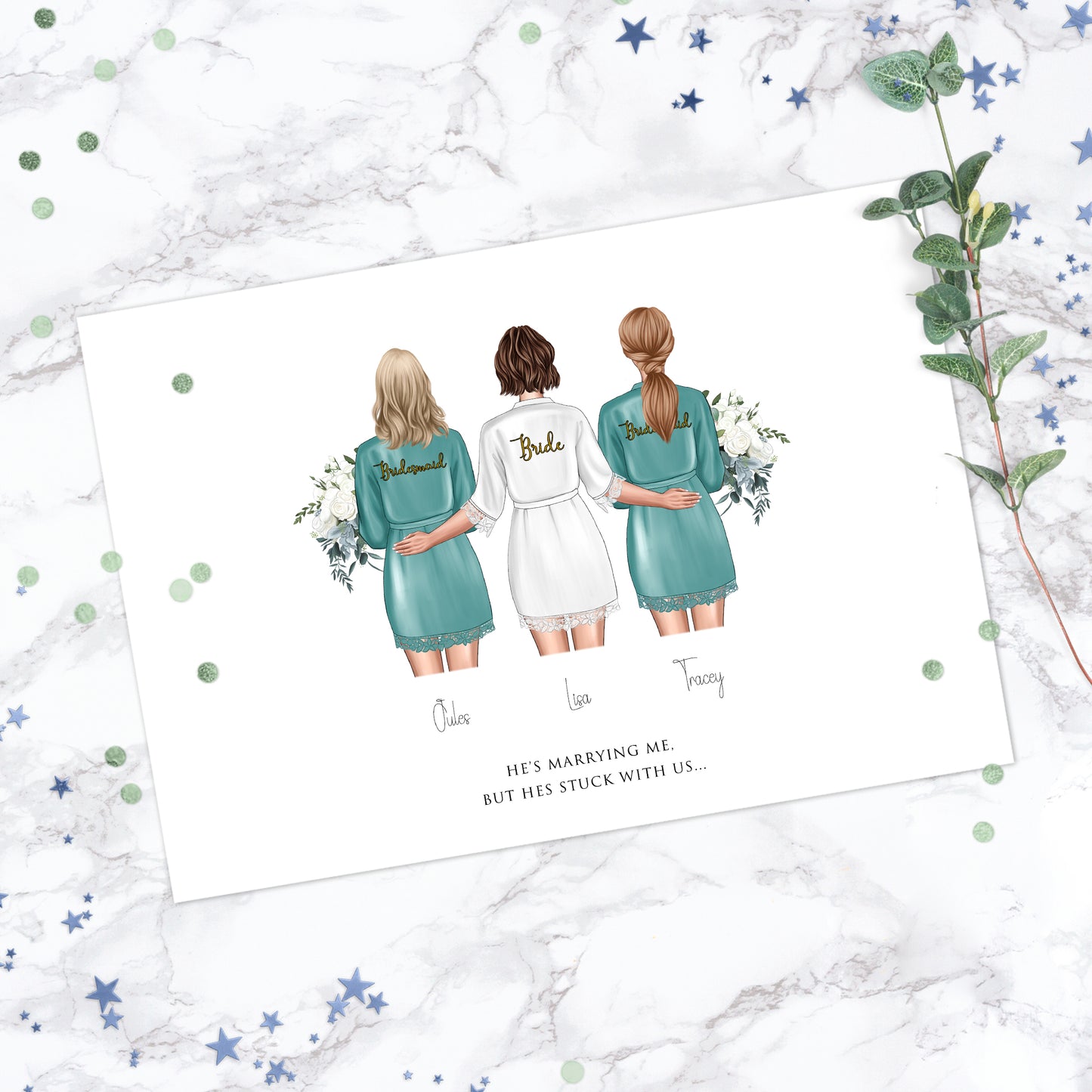 Personalised Bridal Party Group Print