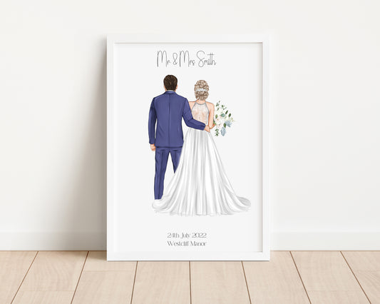 Personalised Bride & Groom Print