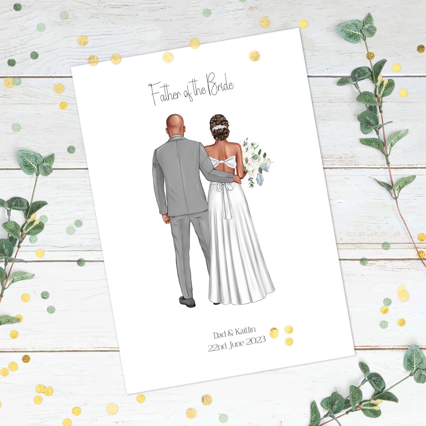 Personalised Bride & Father of the Bride Print
