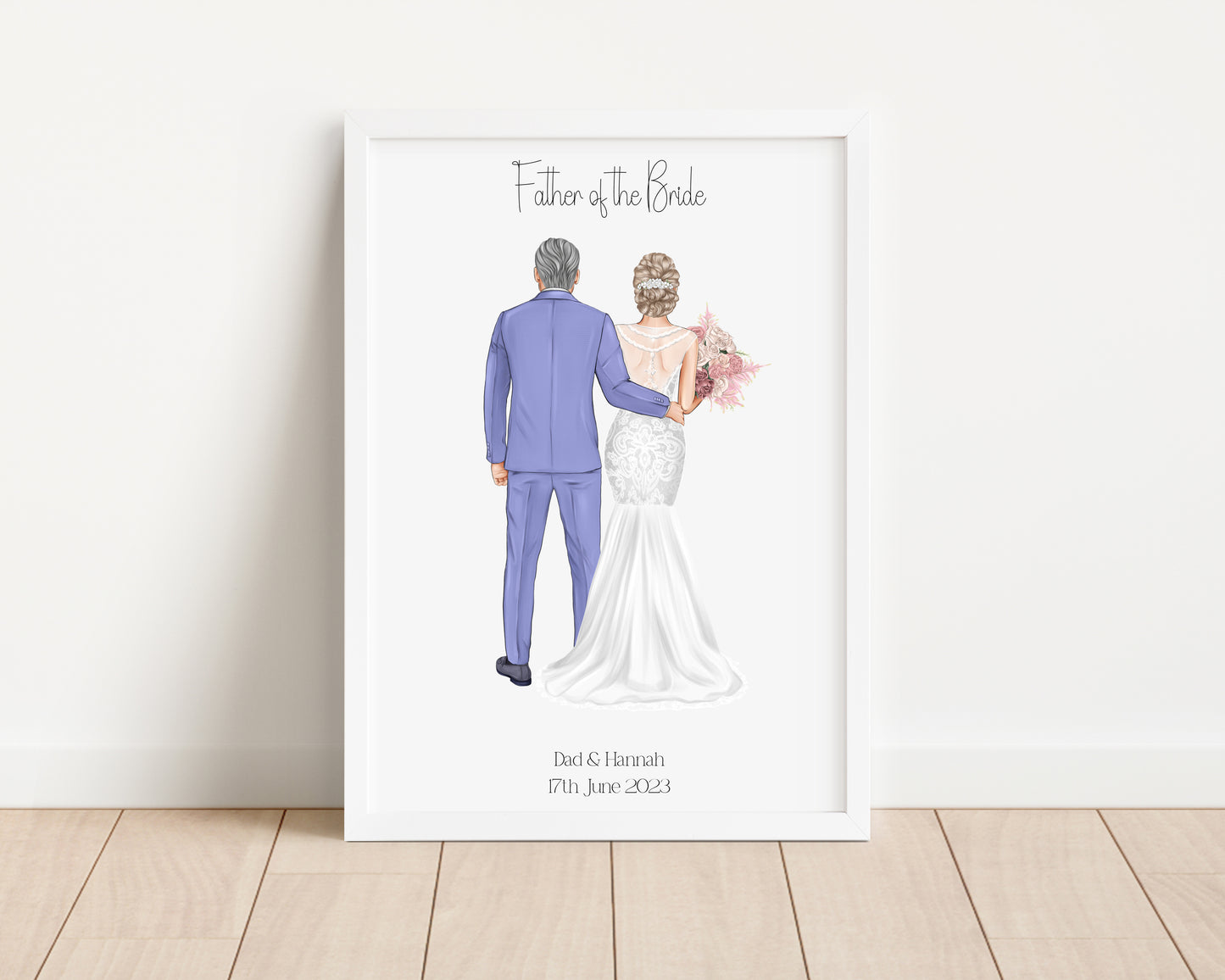 Personalised Bride & Father of the Bride Print