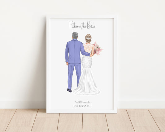 Personalised Bride & Father of the Bride Print