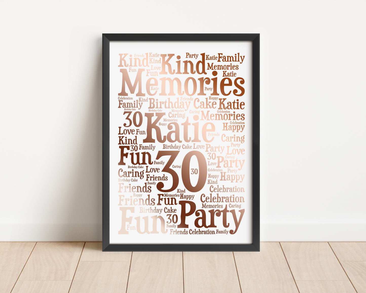 Personalised Foil Metallic Birthday Age Word Art Print