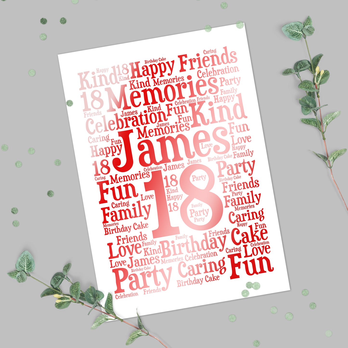 Personalised Foil Metallic Birthday Age Word Art Print