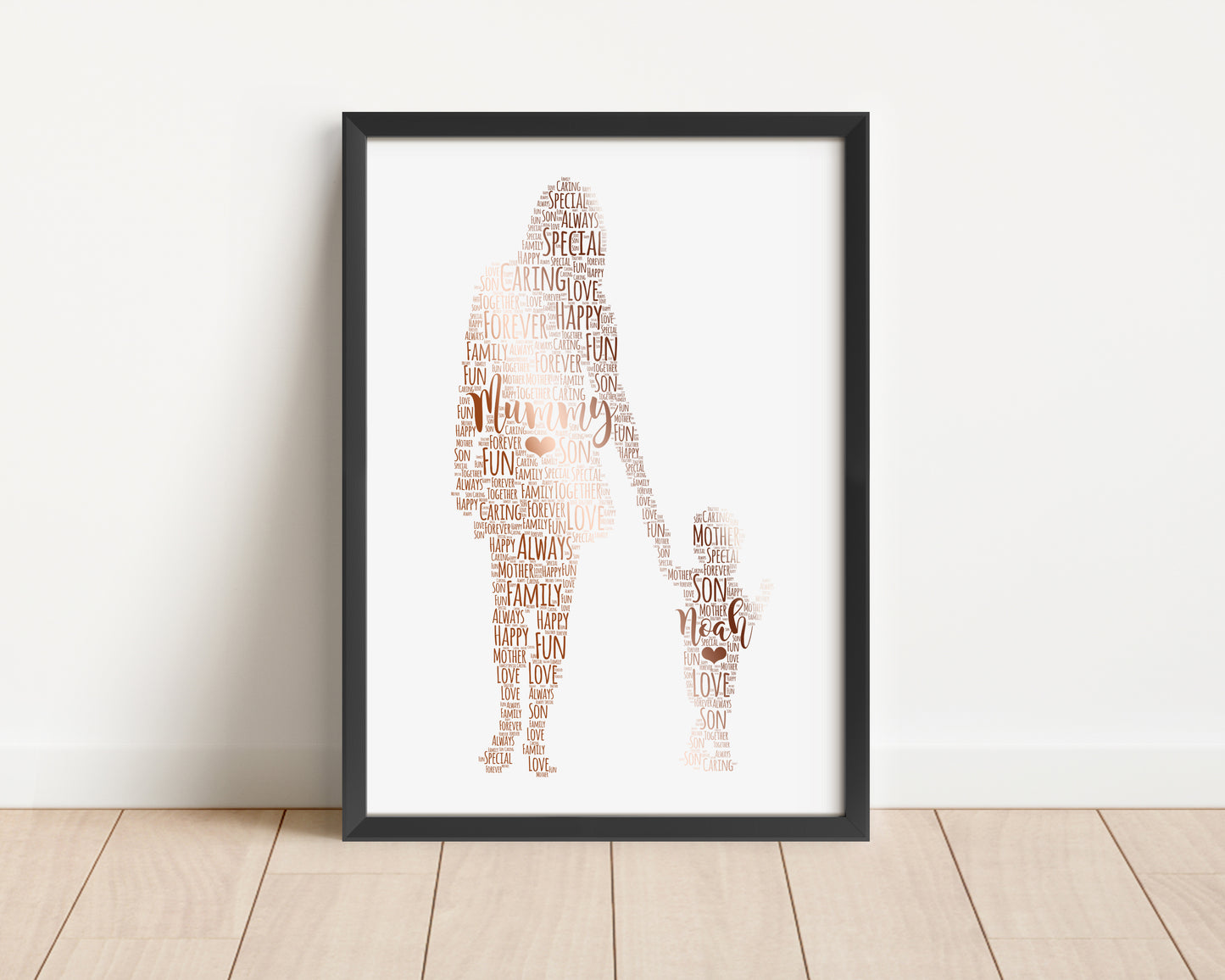 Personalised Foil Mother & Child Word Art Print