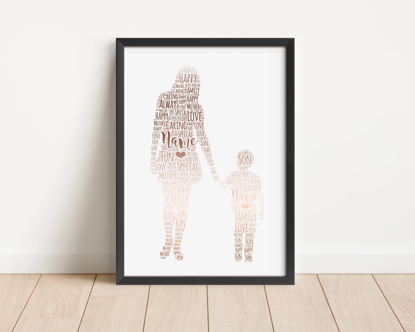 Personalised Foil Mother & Child Word Art Print