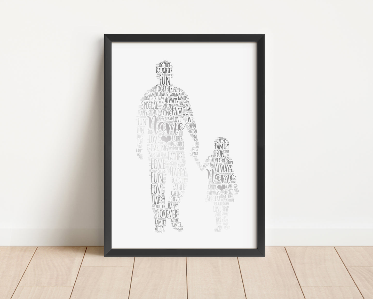 Personalised Foil Father & Child Word Art Print