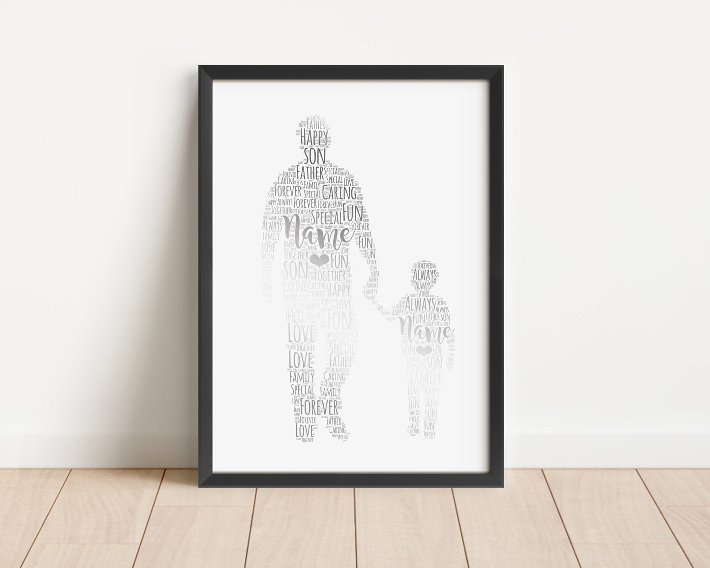 Personalised Foil Father & Child Word Art Print