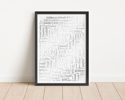 Personalised Foil Metallic Retirement Print