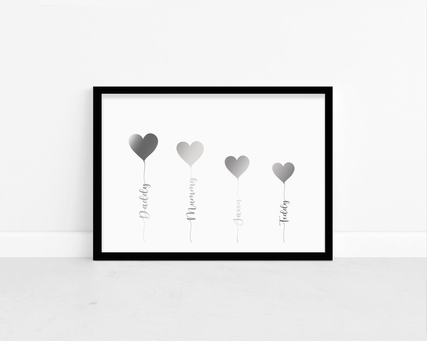 Personalised Foil Metallic Family Heart Print