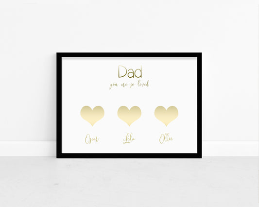 Personalised Foil Metallic Family Heart Print
