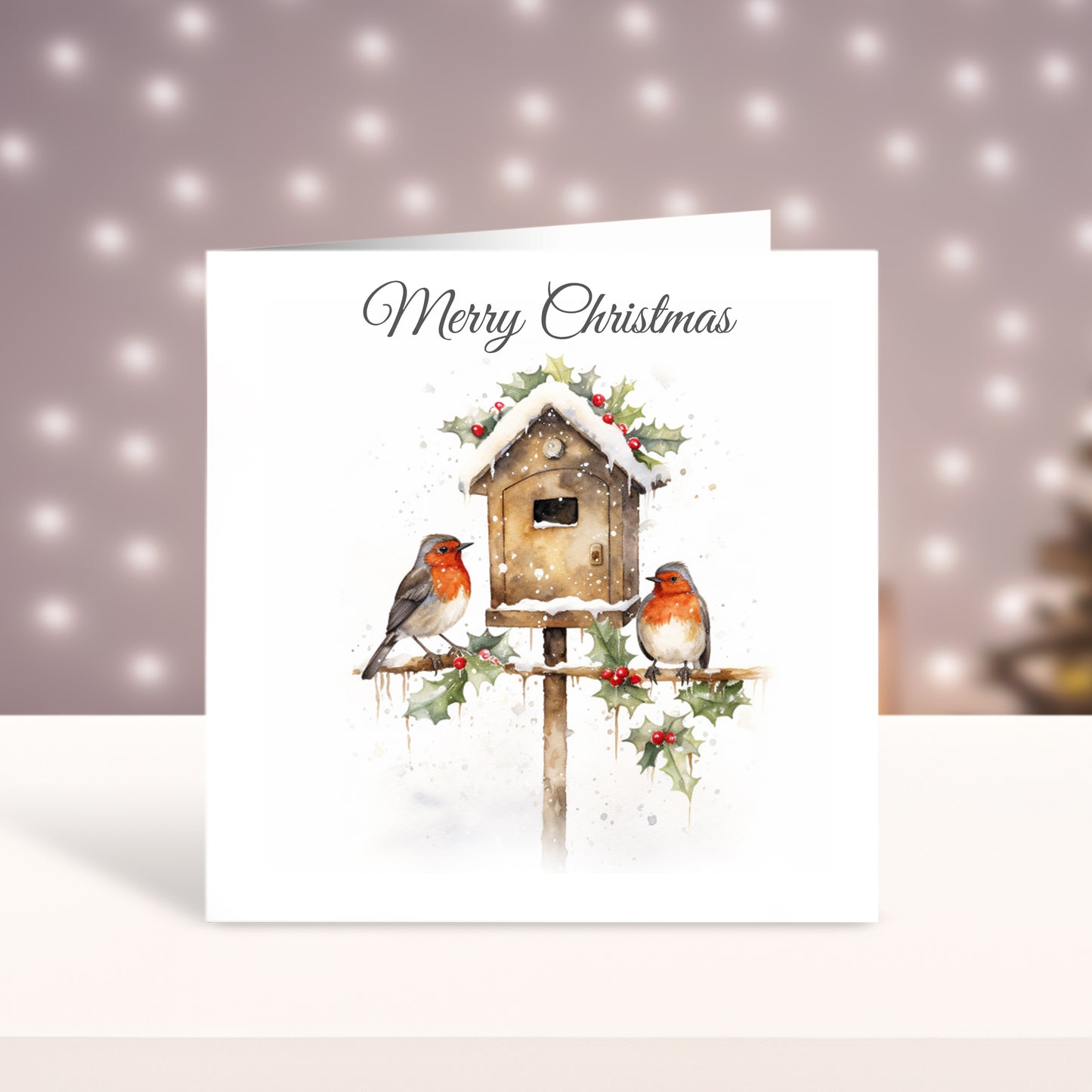 Multi Pack of Watercolour Robin in the Snow Christmas Cards