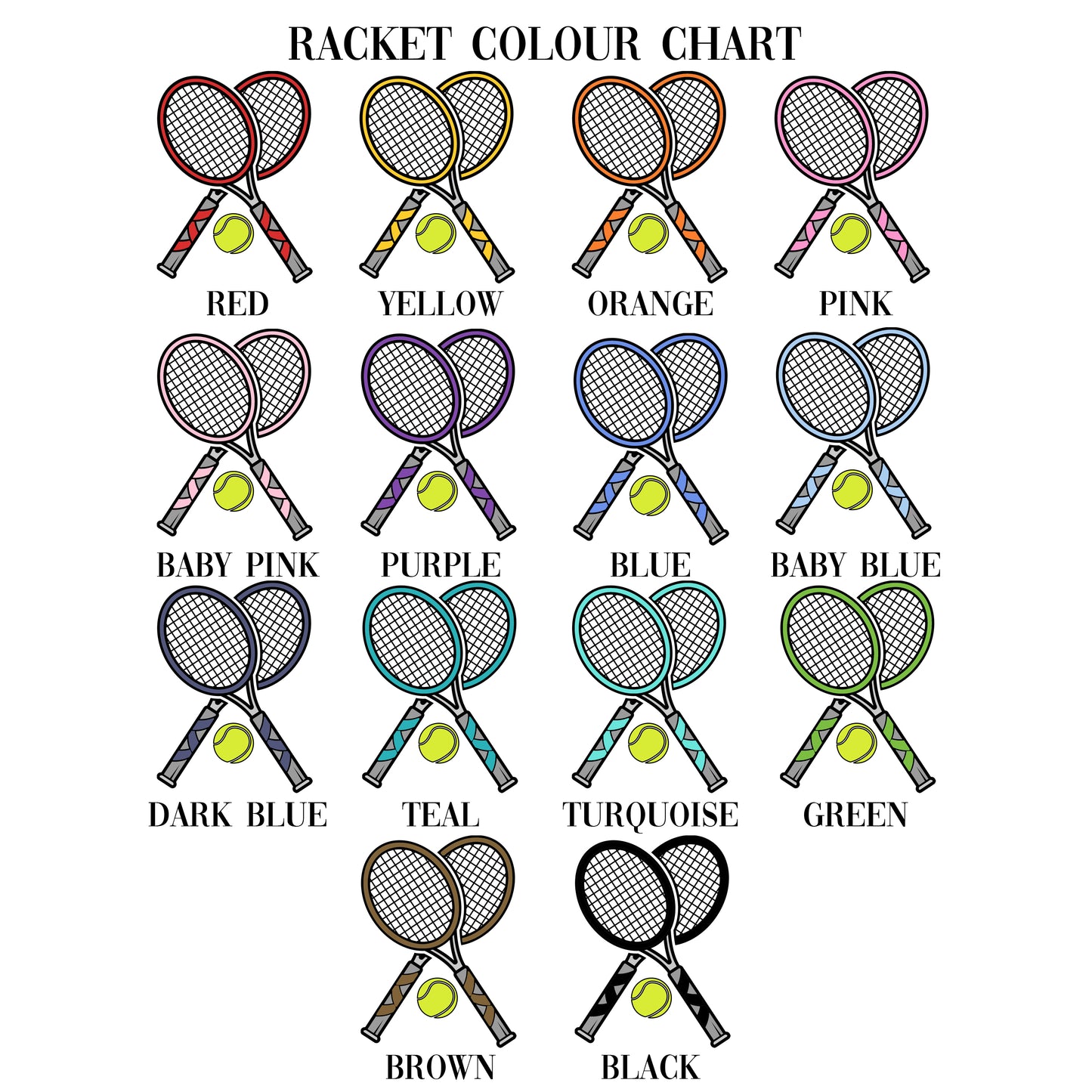 Personalised Tennis Racket Family Print