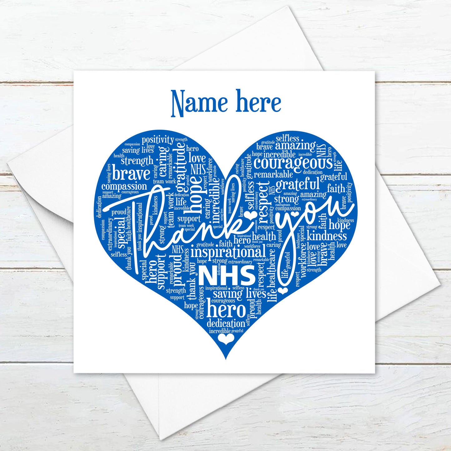 Personalised Thank You NHS Card
