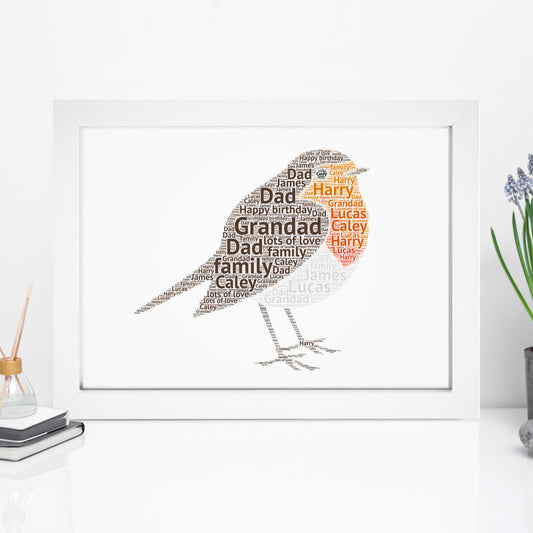 Personalised Robin Word Art Print