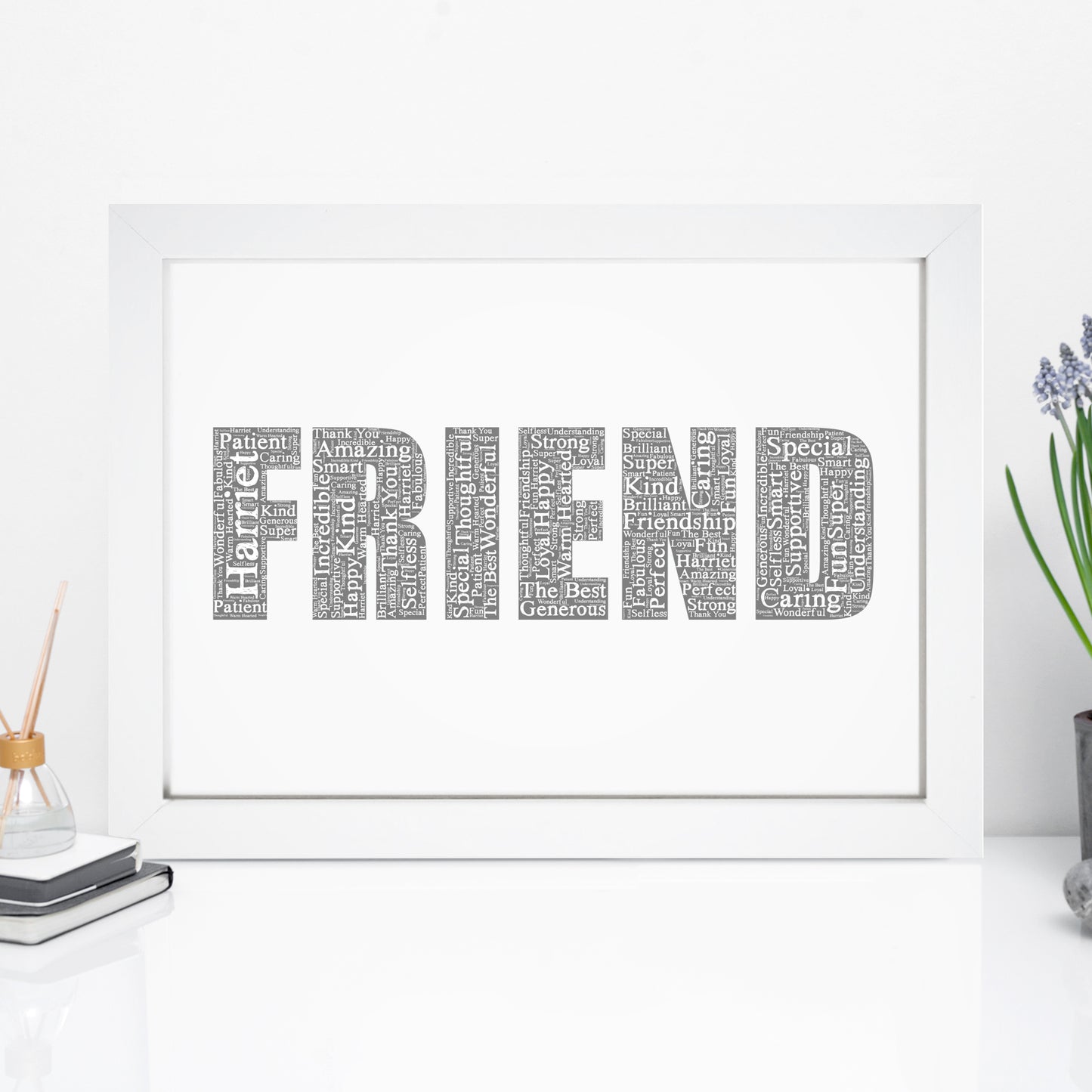 Personalised FRIEND Word Art Print