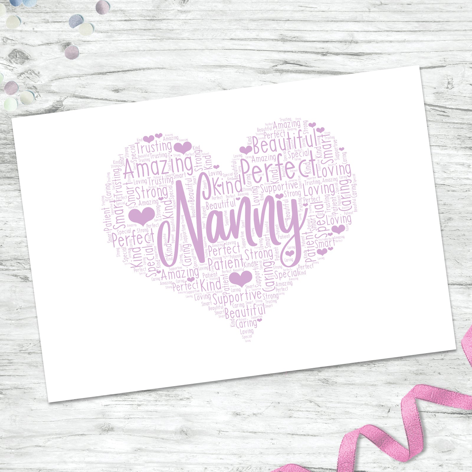 Cursive Nan Personalised Nan Word Art Print – Violet Grace
