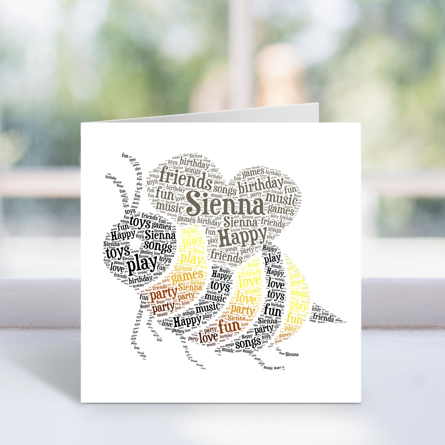 Personalised Bumble Bee Word Art Card