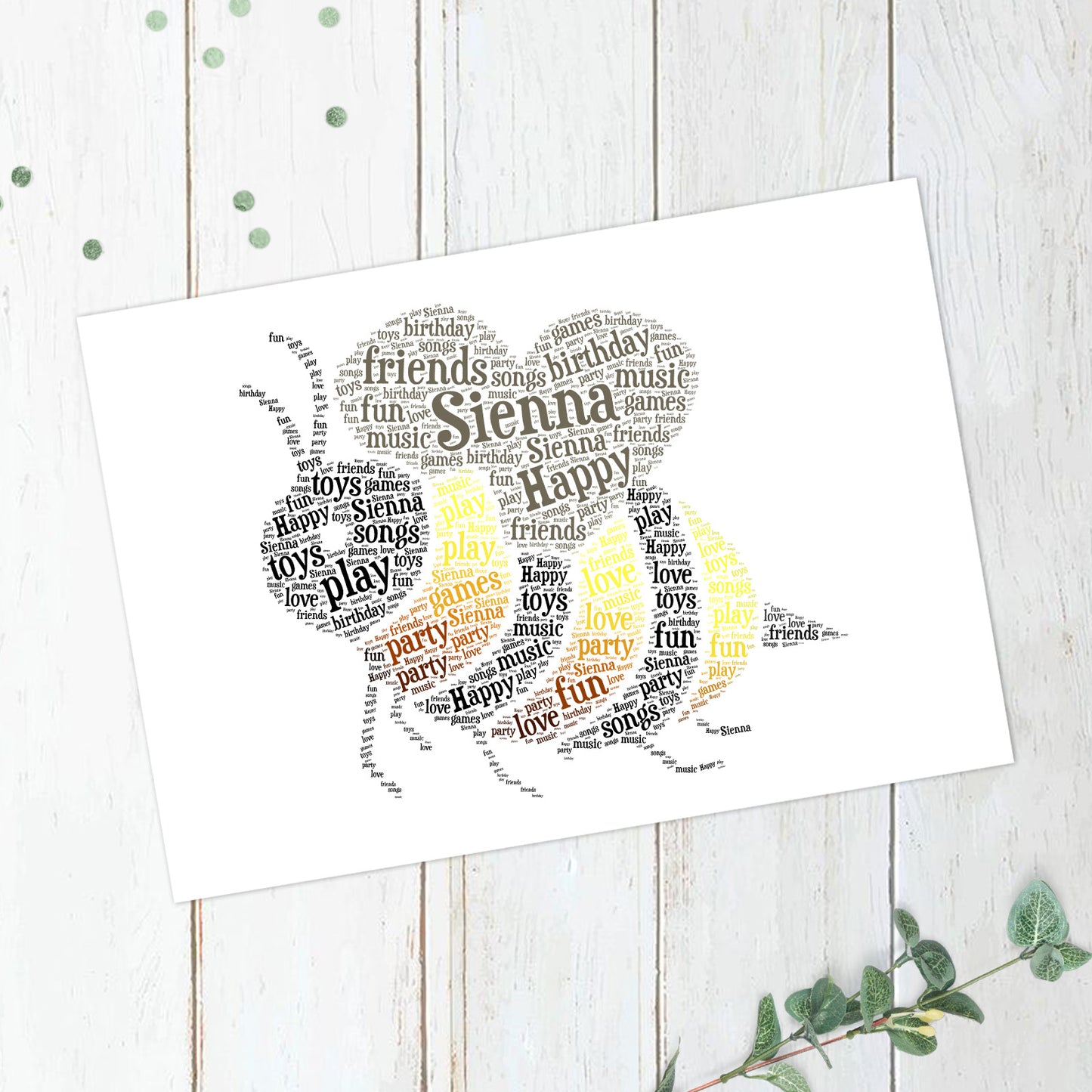 Personalised Bumble Bee Word Art Print