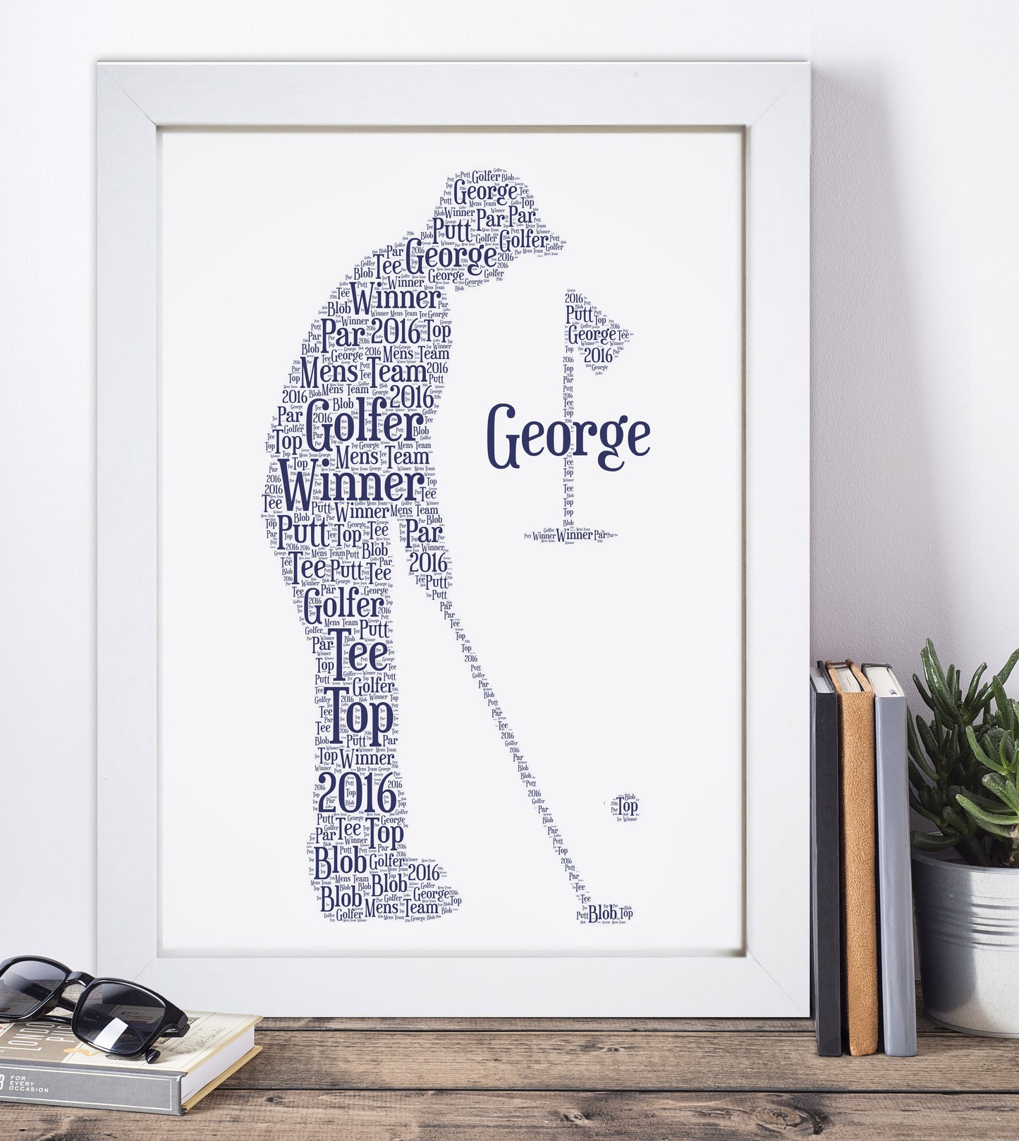 Personalised Golfer Word Art Print