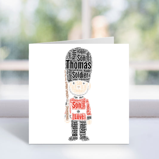 Personalised London Queens Guard Word Art Card