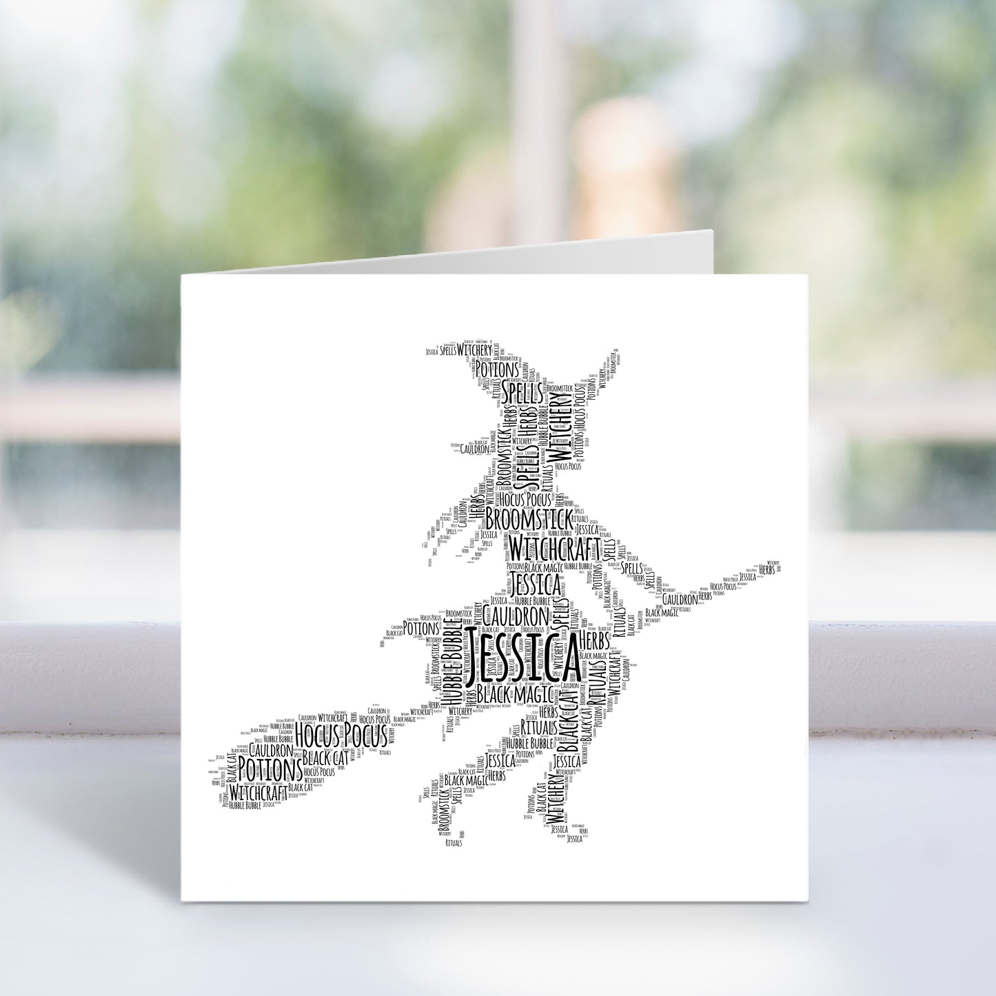 Personalised Witch Word Art Card
