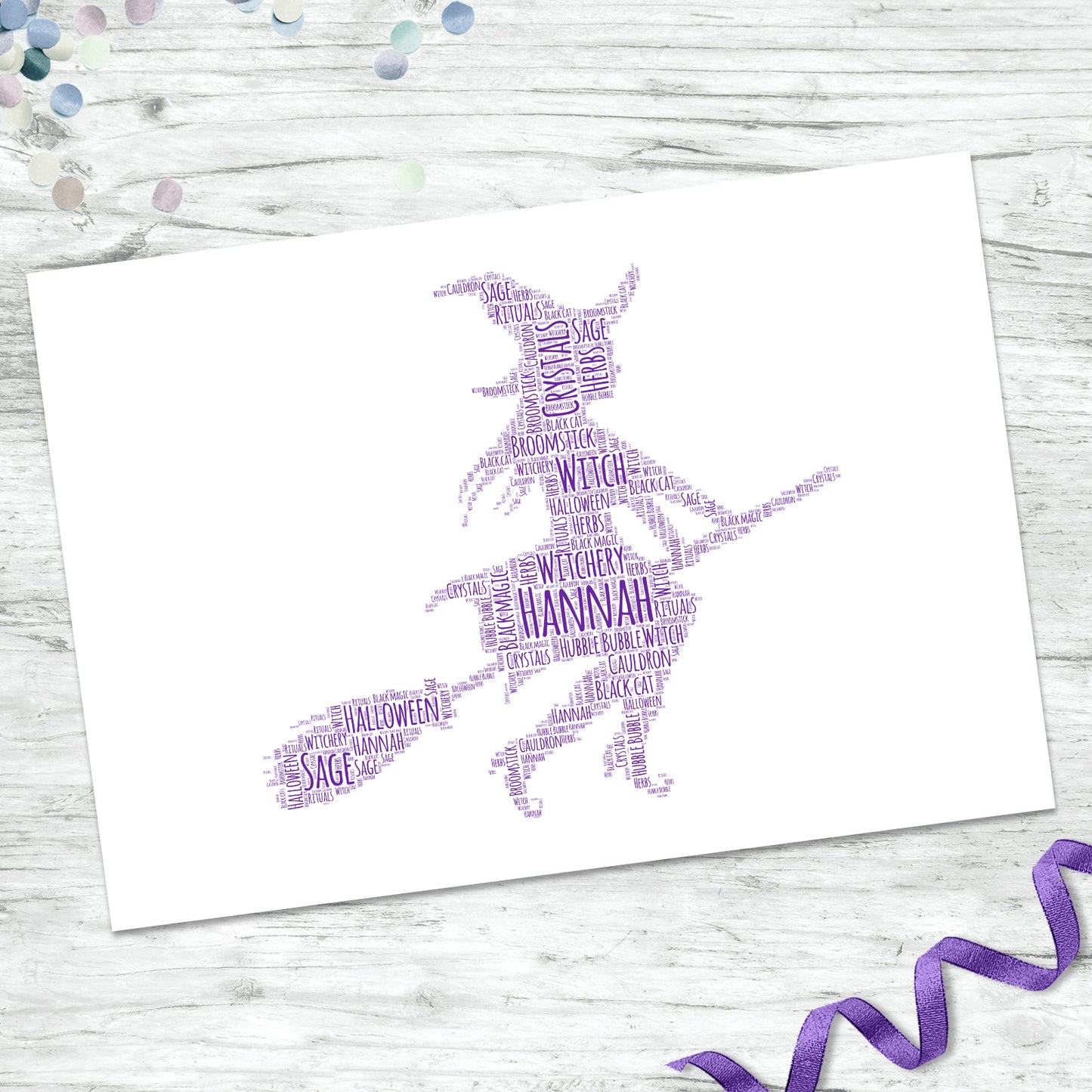 Personalised Witch Word Art Print