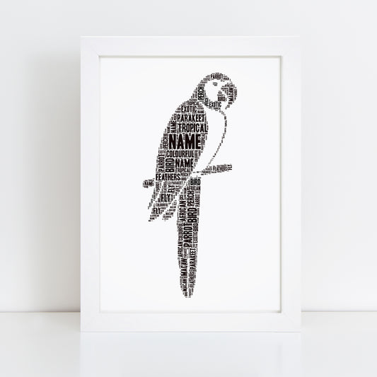 Personalised Parrot Word Art Print