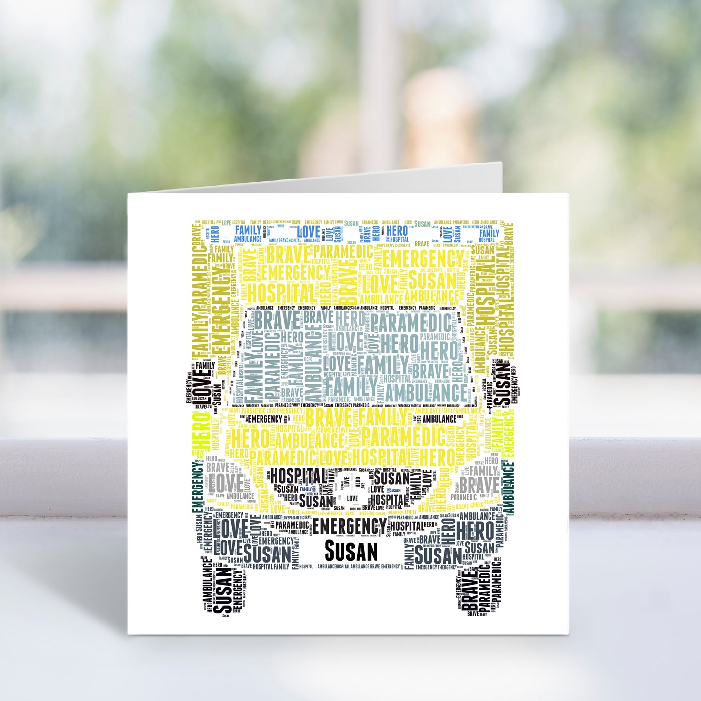 Personalised Ambulance Word Art Card