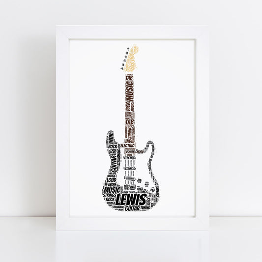 Personalised Electric Guitar Word Art Print