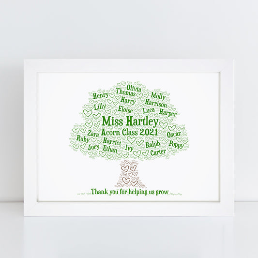 Personalised Tree Word Art Print