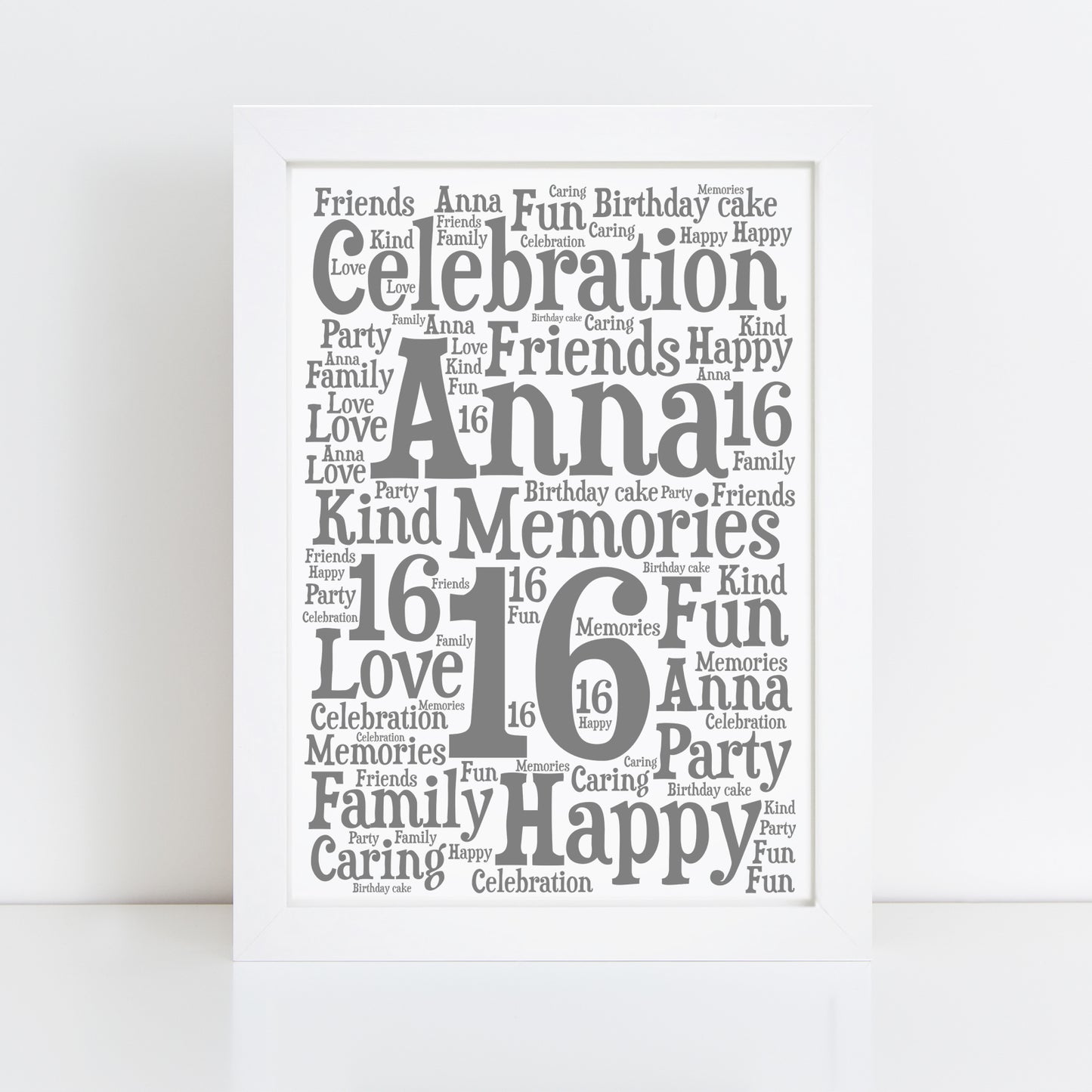 Personalised Birthday Word Art Print