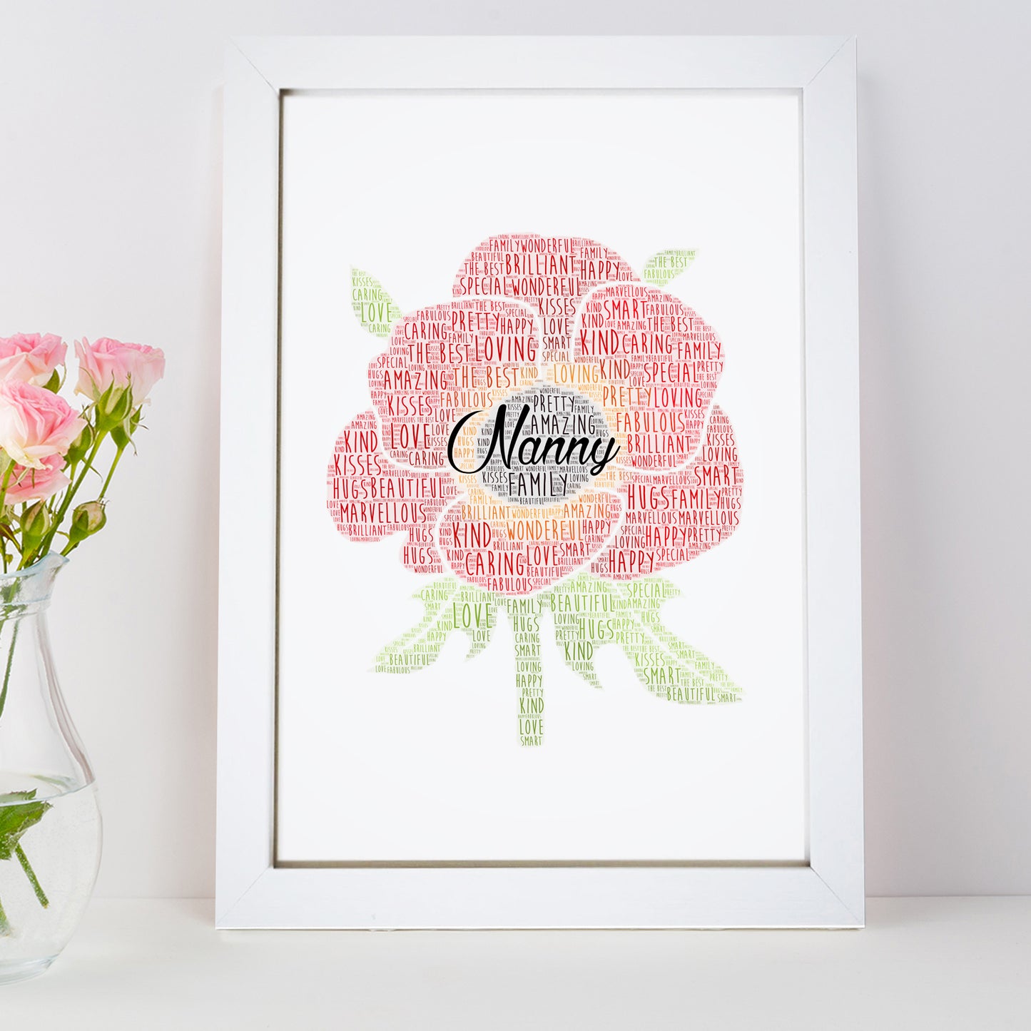 Personalised Poppy Flower Word Art Print