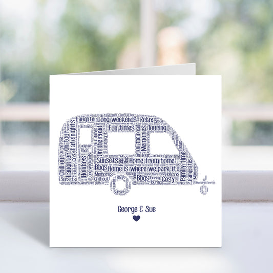 Personalised Caravan Word Art Card