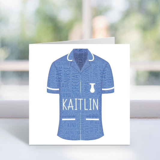 Personalised Nurse Word Art Card